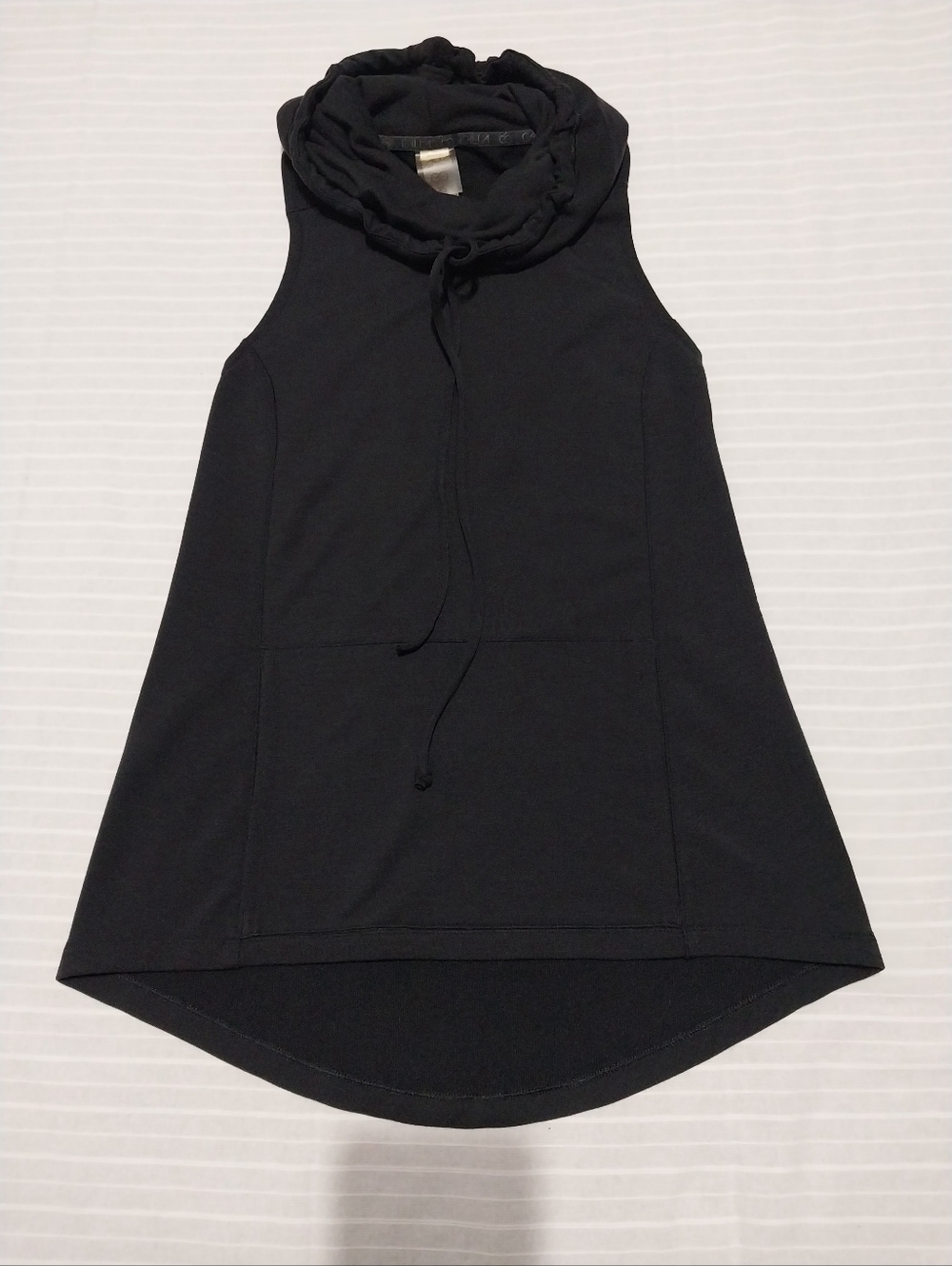 Calia Sleeveless Black Cowl Neck Tank Top Women XS Soft Scuba Hoodie
